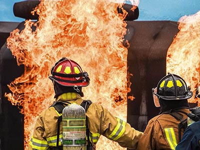 firefighters containing fire