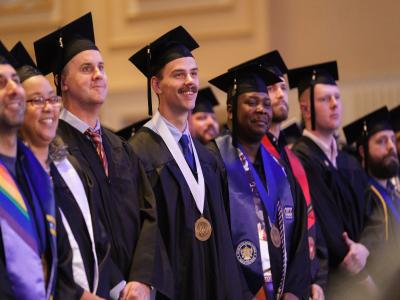 Graduates at commencement