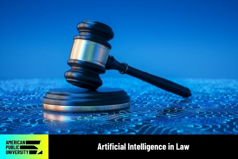 AI in law depicted by gavel