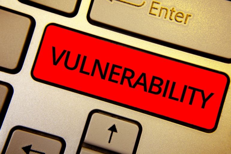 computer keyboard with vulnerability button