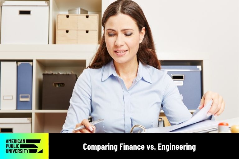 student comparing finance vs. engineering
