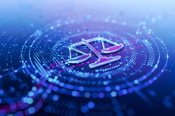 technological depiction of legal scales