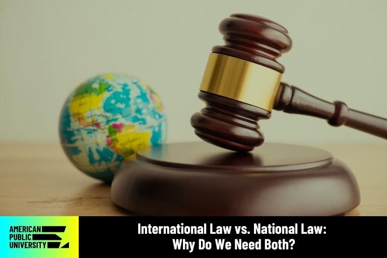 international-law-vs-national-law international law gavel next to globe