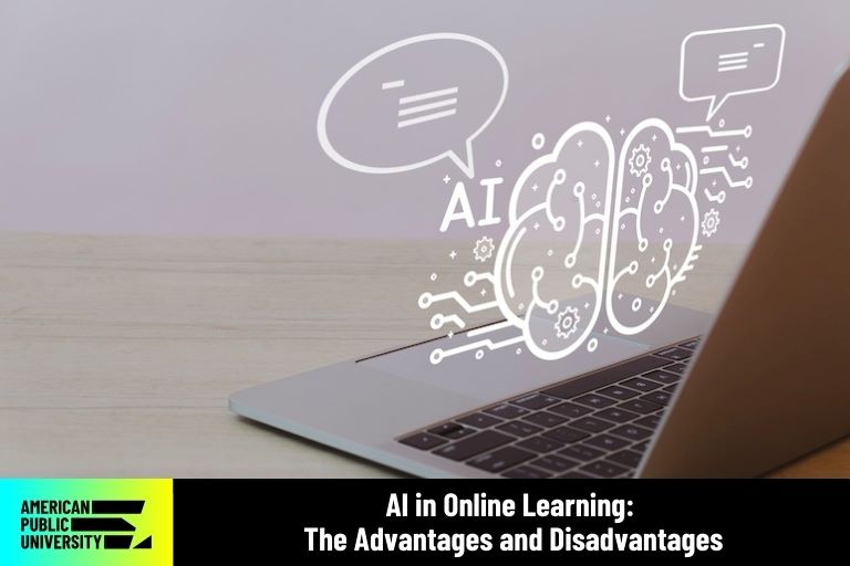 AI learning icons near laptop