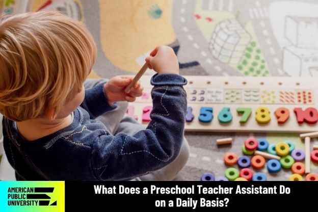 preschool student playing with puzzle