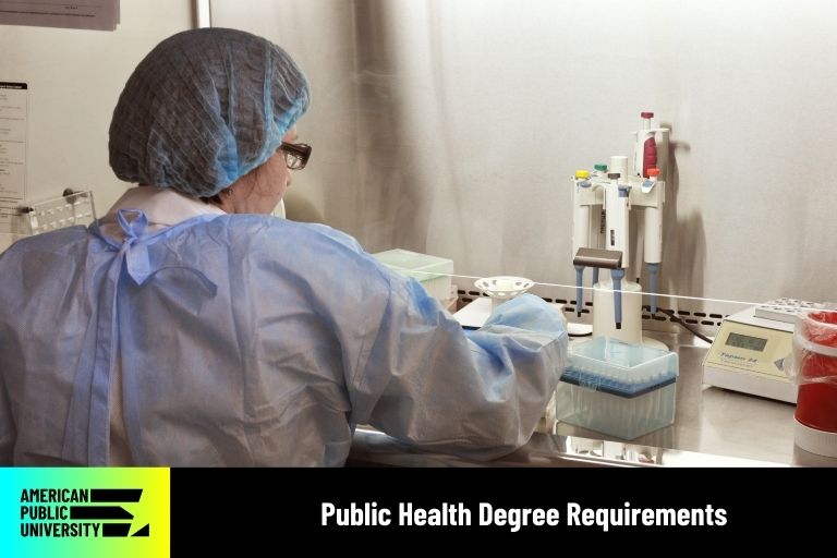 public health degree graduate working in lab