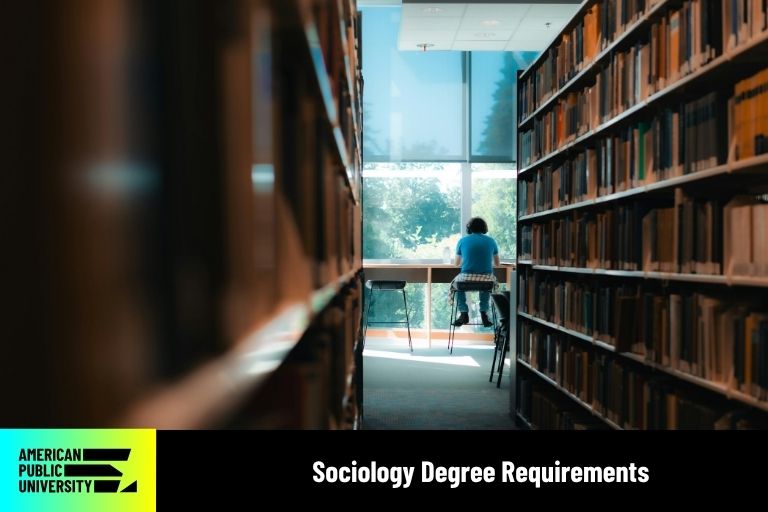 sociology degree student in library