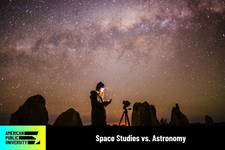 space studies student observing stars