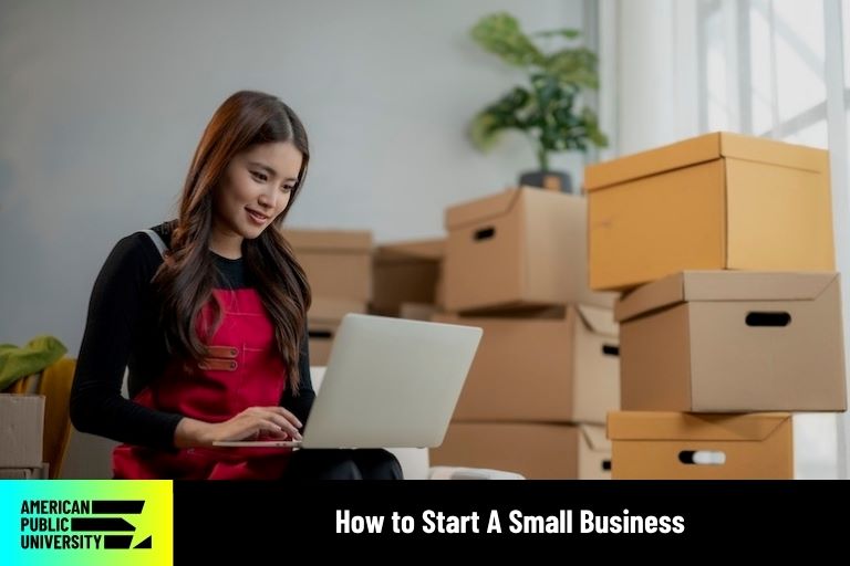 woman learning how to start a small business