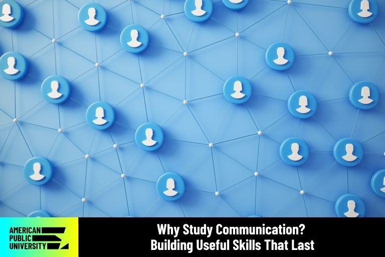 icons of humans being connected via strings depicting communication