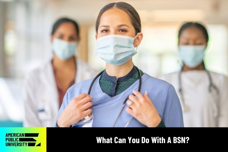 BSN student wearing mask