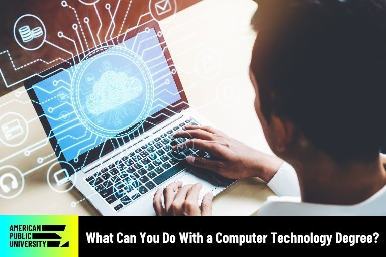 what-can-you-do-with-a-computer-technology-degree computer technology student on laptop