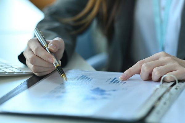 master's in intelligence analysis student reviewing data