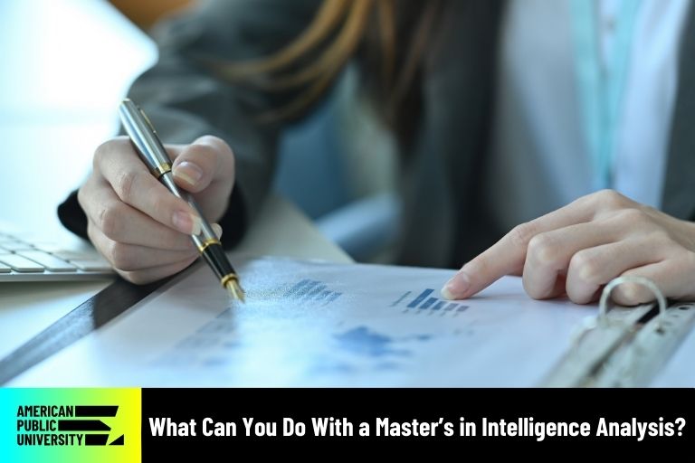 what-can-you-do-with-a-masters-in-intelligence-analysis master's in intelligence analysis student reviewing data