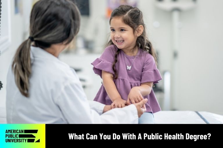 public health degree graduate with patient