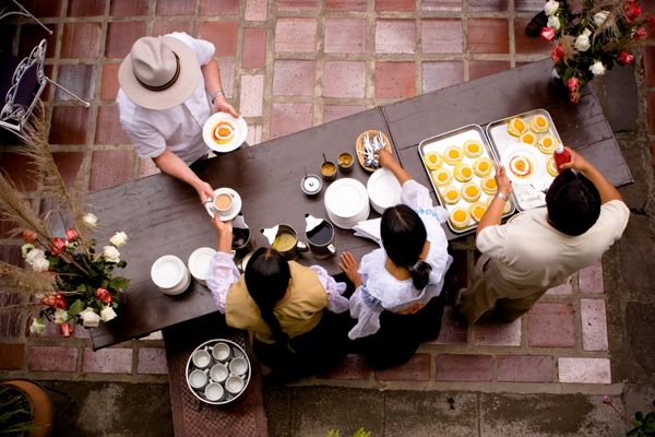 hospitality management degree students in kitchen