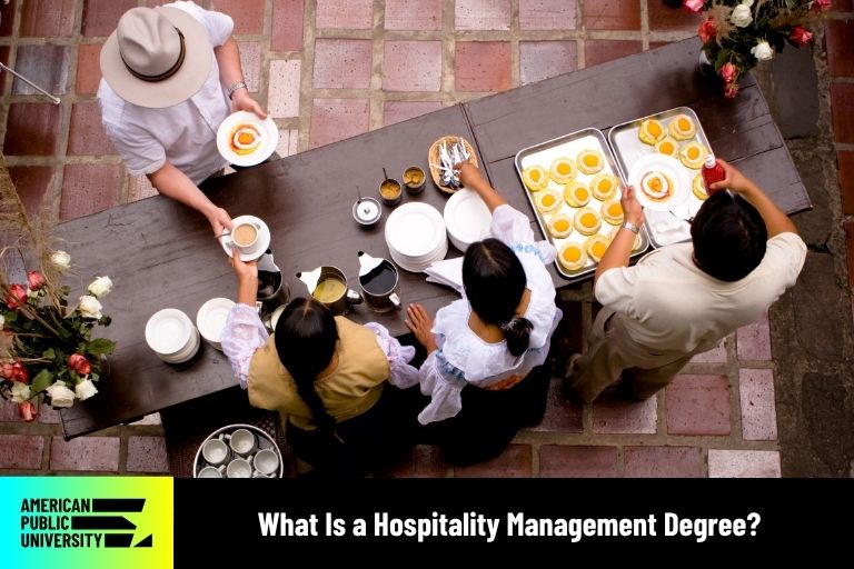 hospitality management degree students in kitchen