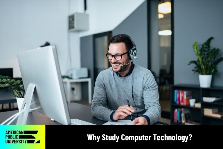 computer technology professional working on computer